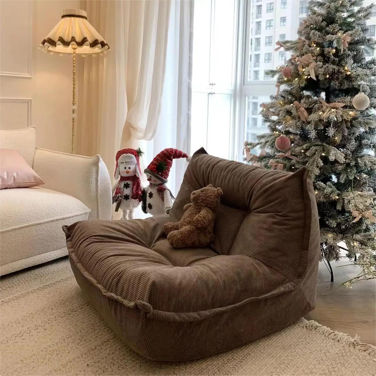 

Capricorn Cottage Winter Lazy Sofa Bedroom Balcony Fabric Sofa Living Room Single Sofa Lounger