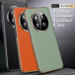 Original Case For HONOR X9C / X60PRO Luxury leather Hard Shockproof Back Cover For HONORX9C Plating Lens Protection Coque