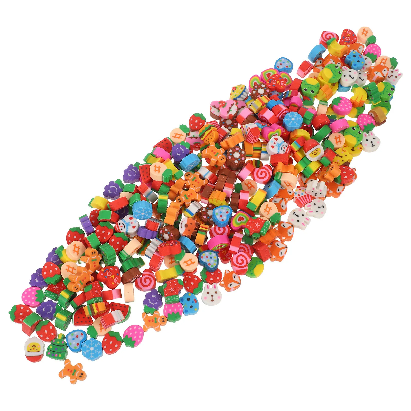 

300Pcs Holiday Animal Erasers Mini Cute Food Cartoon Shapes Stocking Stuffers Classroom Prizes Party Favors Eraser Animal