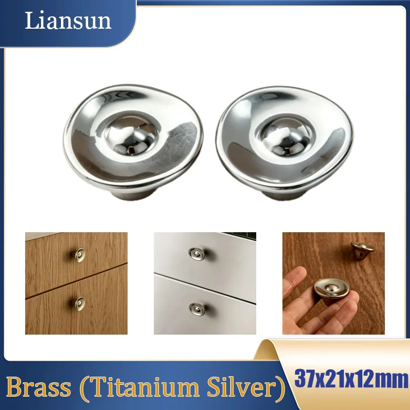 1/2/4PCS Titanium Silver Drawer Handle Mushroom Head Kitchen Cabinet Handle Creative Brass Furniture Handle Hardware Accessories