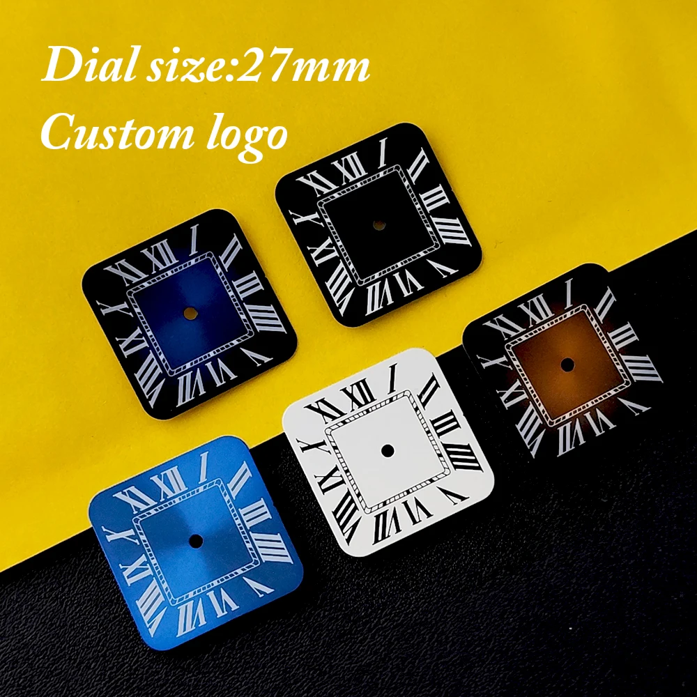 

Квадратный циферблат NH35, циферблат с логотипом 27 мм, без подсветки, подходит для аксессуаров для часов с механизмом NH35