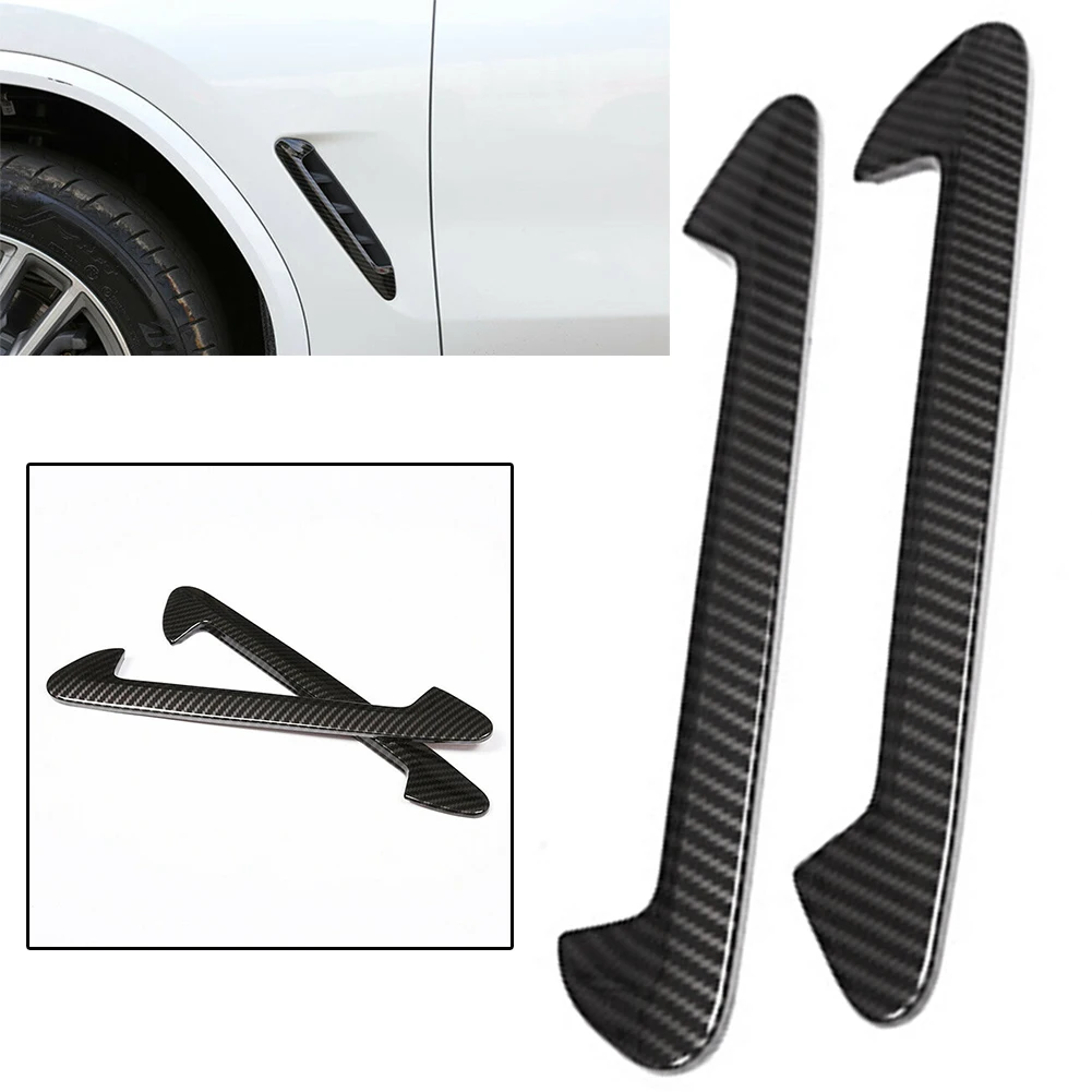 Carbon Fiber Car Side Air Fender Vent Trim Decoration for BMW X3 G01 X4 G02 2018 2019 2020 2021 2022 2023 ABS Plastic