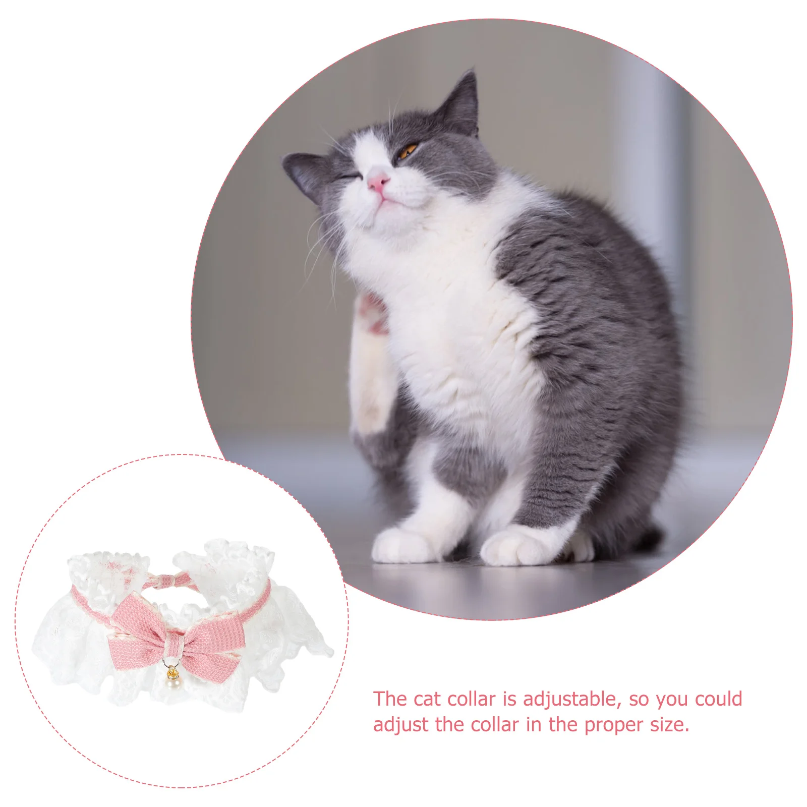 

Bowknot Pet Collar Adjustable Lace Kitten Puppy Neck Decor Wedding Party Accessory Adorable Dog Cat Collar Wear-Resistant