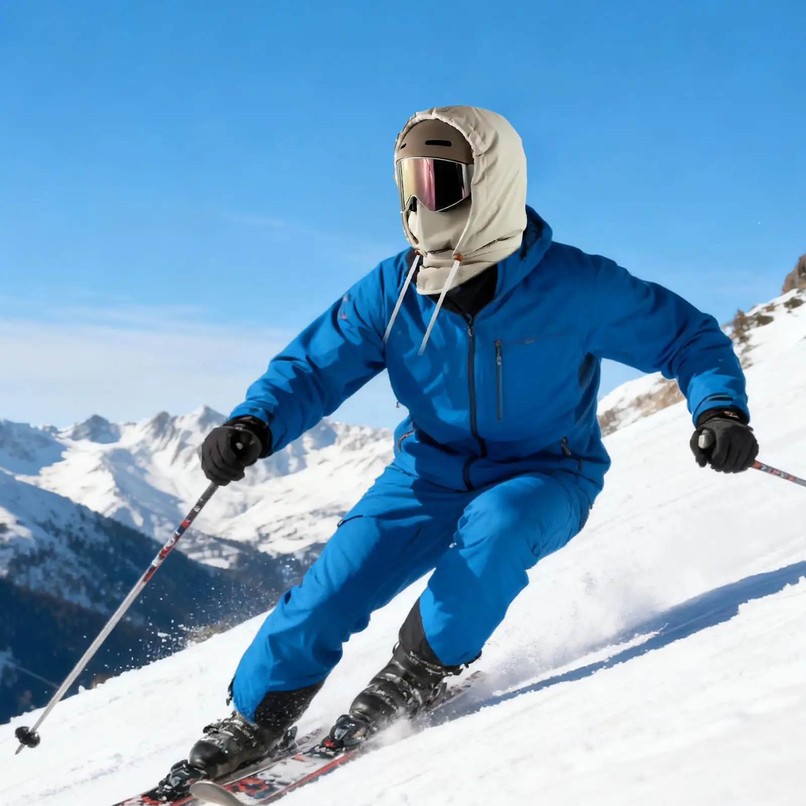 Capucha impermeable de lana, gorros cálidos y transpirables con cordón ajustable, capucha facial de invierno para ciclismo, polvo, trabajo al aire libre, senderismo