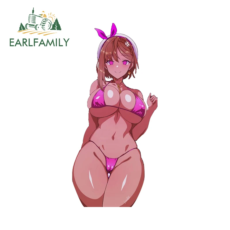 

EARLFAMILY 13cm x 6cm Reisalin Stout Klaudia Car Stickers Bunny Girl NSFW Pink Bikini Accessories Motorcycle Car Styling Decal