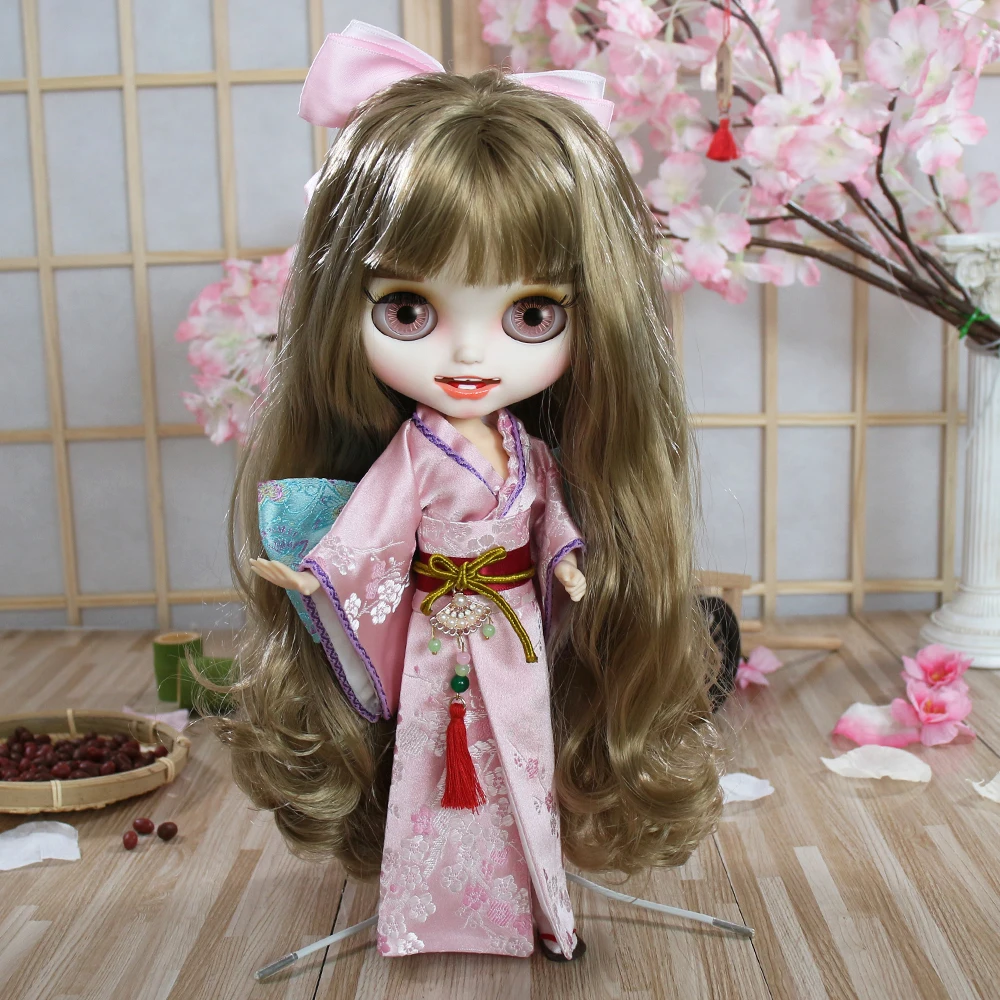 ICY DBS Blyth Doll Set 1/6 bjd Kimono Set with Hairpin Joint Body Toy Anime Girls