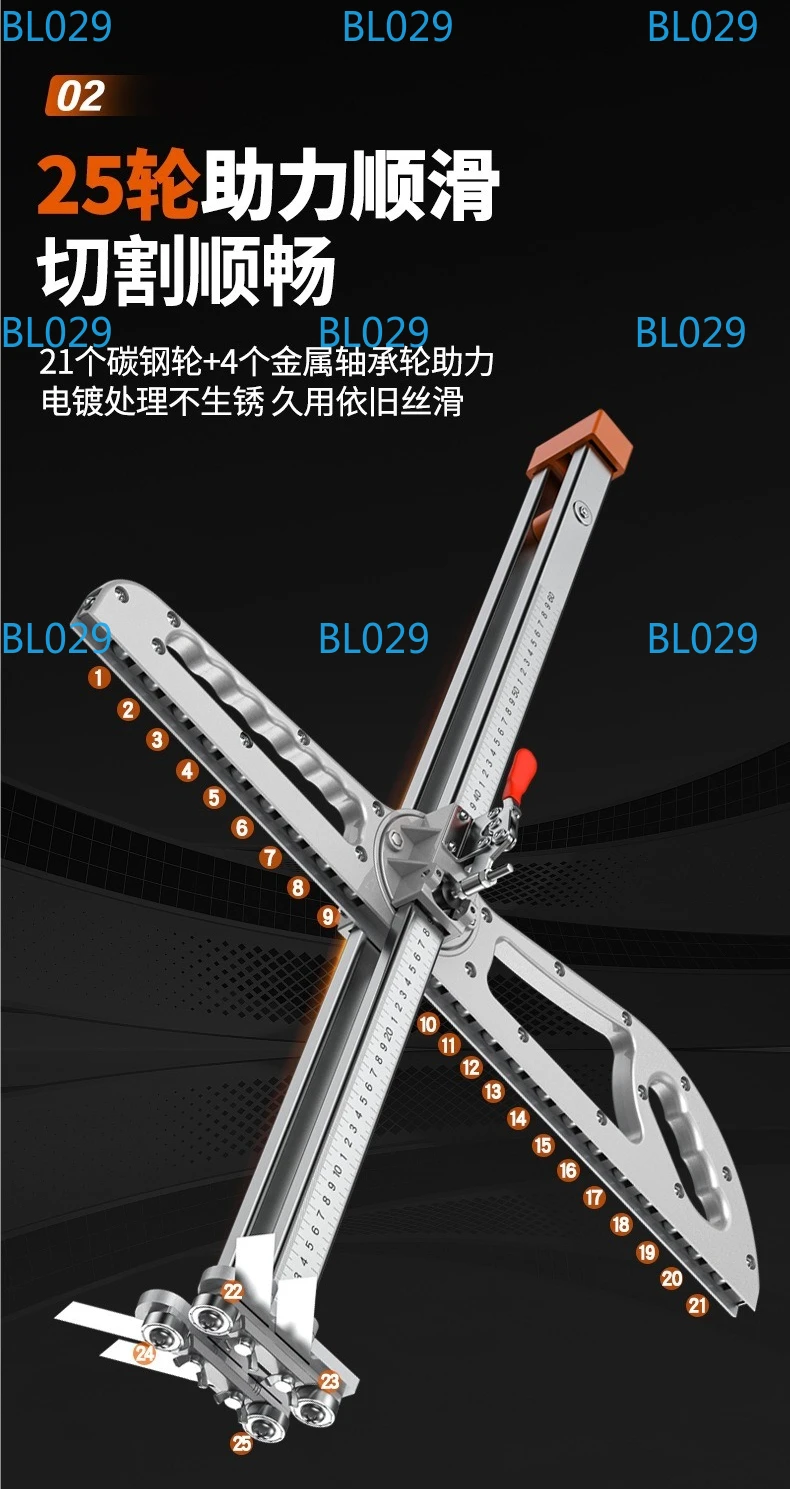 25 Wheel Gypsum Board Cutting Machine Aluminum Alloy High-precision Cutting Tool Professional Carpentry Tools Pushed Hand Tool