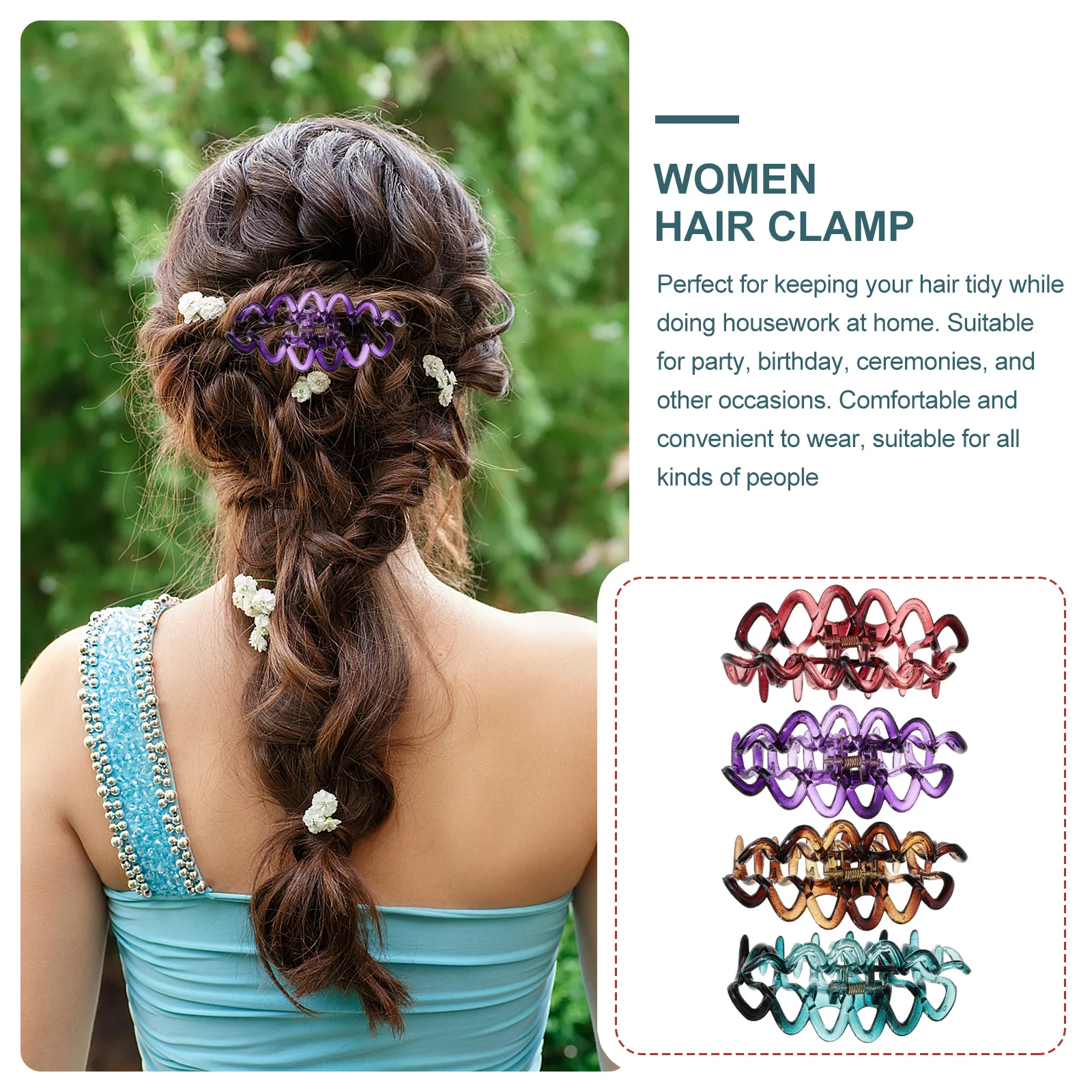 

4Pcs Fashionable Hair Claw Clamp Elegant Jaw Clip for Medium Long Hairs Styling and Housework Accessory Hair Claw Clip