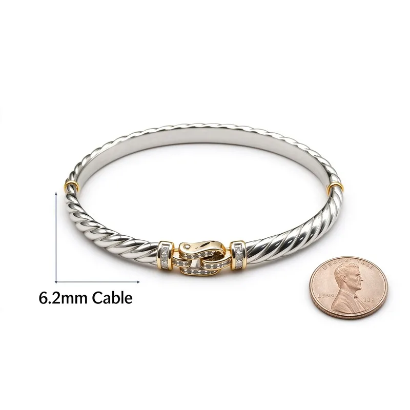 Twisted Cable Hook-Clasp Bangle — product information 3
