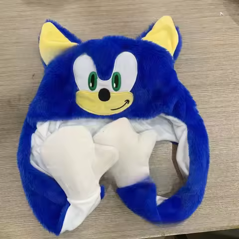 Anime Hedgehog Sonic Plush Hat Press Jump Cap Kawaii Funny Creative Colorful Kawaii Plush Hat Toys Christmas Party Gifts