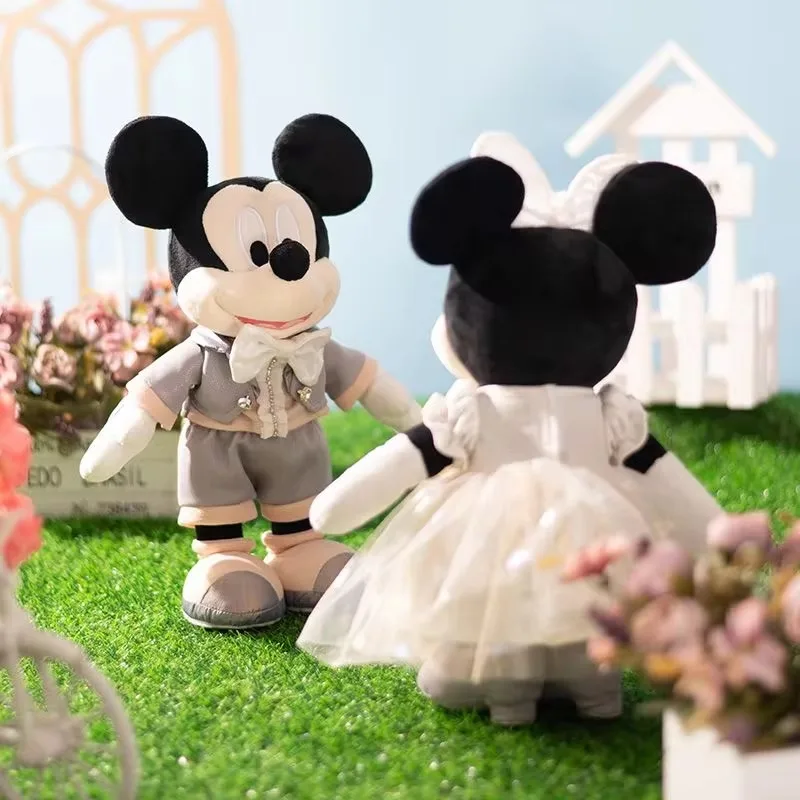 Disney Mickey and Minnie cute plush doll wedding dress style couple engagement wedding decoration ornaments as gifts for friends