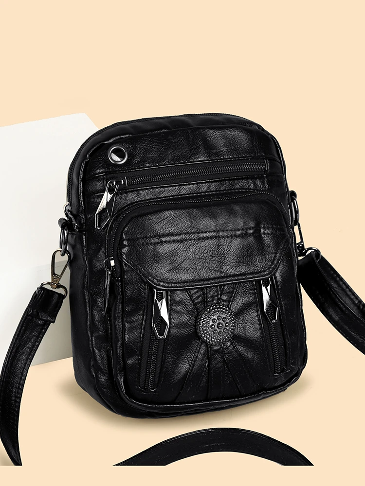 

Faionable Soft Leather Crossbody Bag Women's Single oulder Mobile Phone Bag Casual Simple Sle Daily Use Small Size