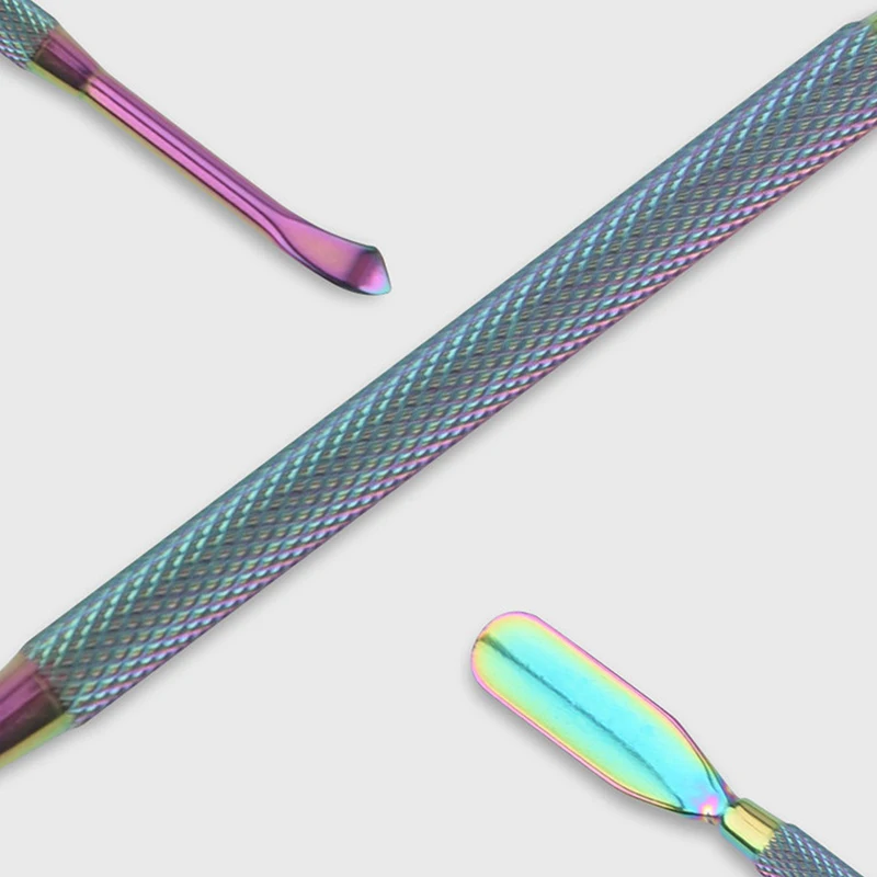 1 قطعة عدم الانزلاق مسمار أدوات الرسم مانيكير العناية الأنظف الفولاذ المقاوم للصدأ مزدوجة نهاية انتهازي للبشرة مزيل الجلد الميت تلميع #6