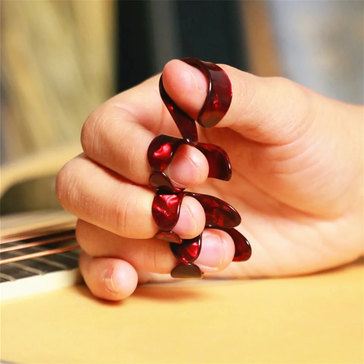 Miwayer Guitar Thumb Picks Finger Guitar Picks Fingernails Fingerstyle Pain Prevention Finger Forefinger Thumbpicks