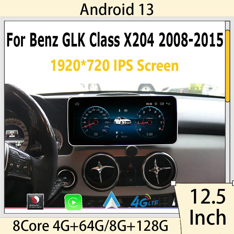 

Android 13 CarPlay Car Radio For Mercedes Benz GLK X204 GLK350 GLK300 2008 GPS Navigation DVD Audio Multimedia Player HD Screen