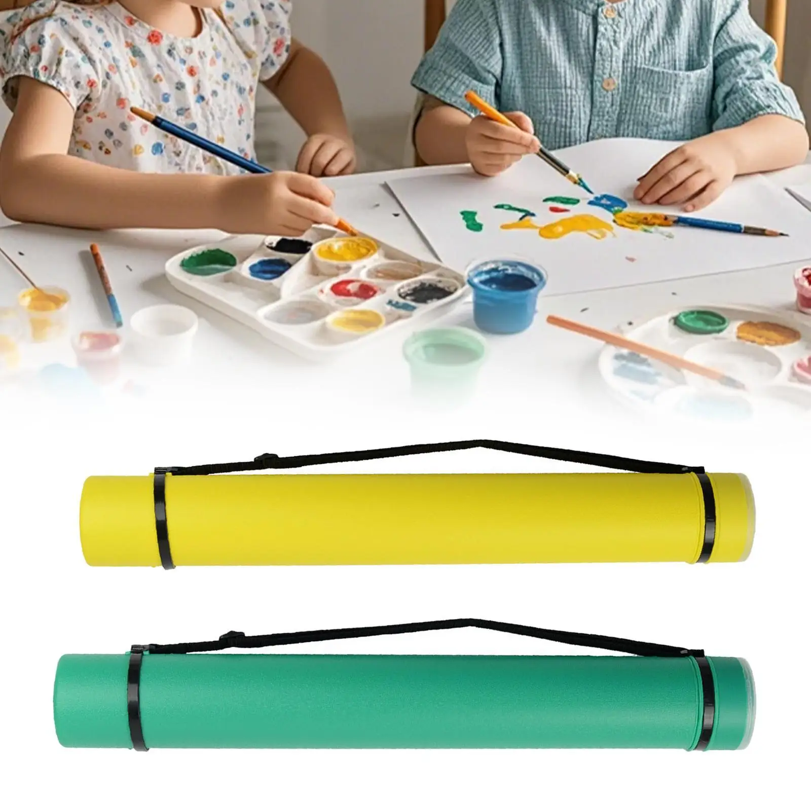 Extendable Poster Tube Carry Case Carrying Tube Document Storage Tube Scroll Holder for Drawing Picture Scroll Sketch Paper