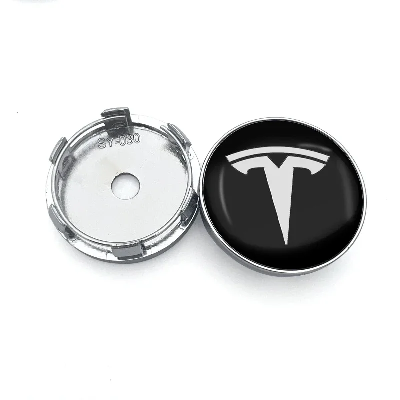 4Pcs 56/60mm Car Wheel Center Hub Caps Sticker Emblem Accessories For Tesla Model 3 2022 Y X S Cc3 Cybertruck 2021 Y Juguete