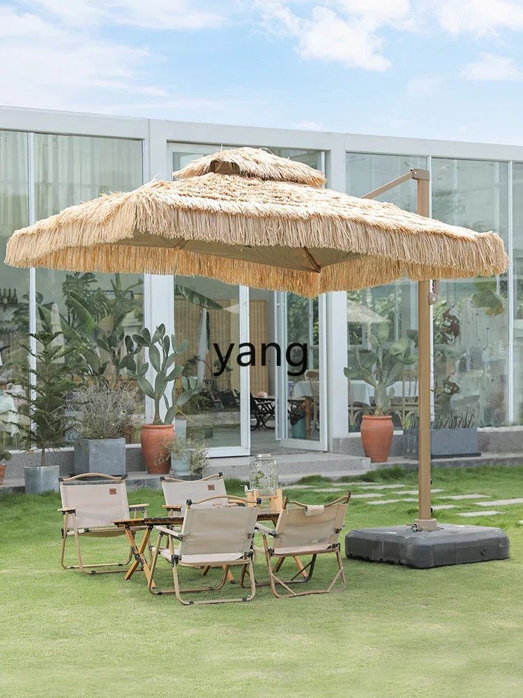 Lmm outdoor parasol courtyard garden villa terrace simulation thatch umbrella scenic spot