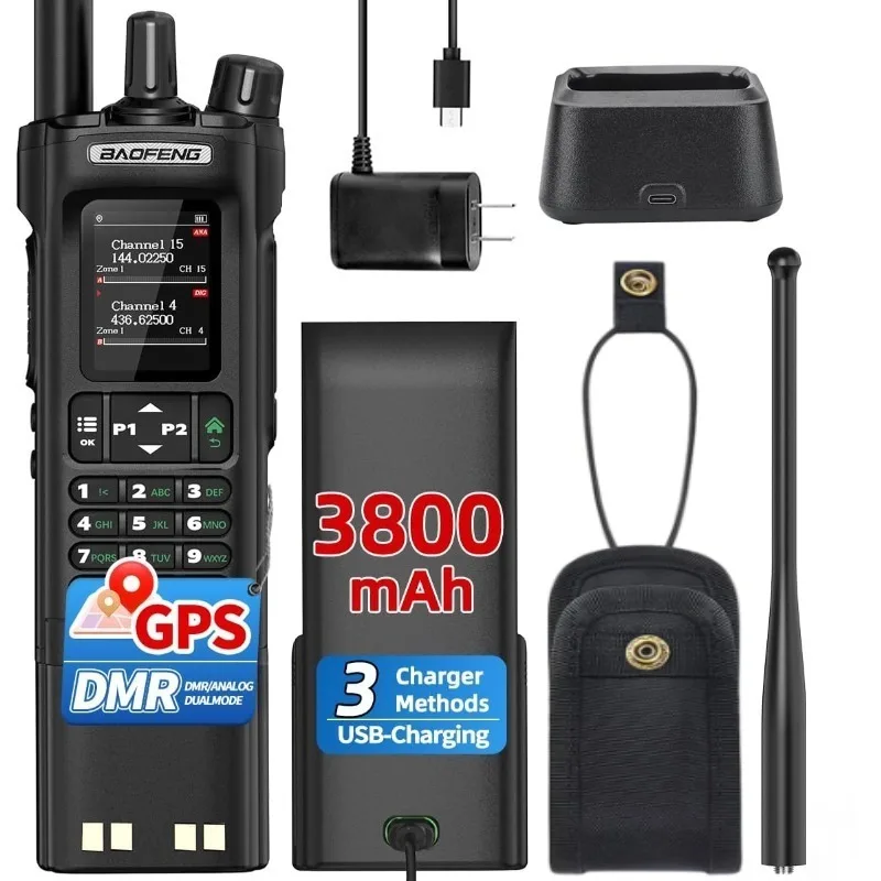 BAOFENG DM32 Walkie Talkie UV DMR GPS/APRS 10W Programming Multi Band Wireless Copy Frequency Type-C UV32 Ham Two Way Radio