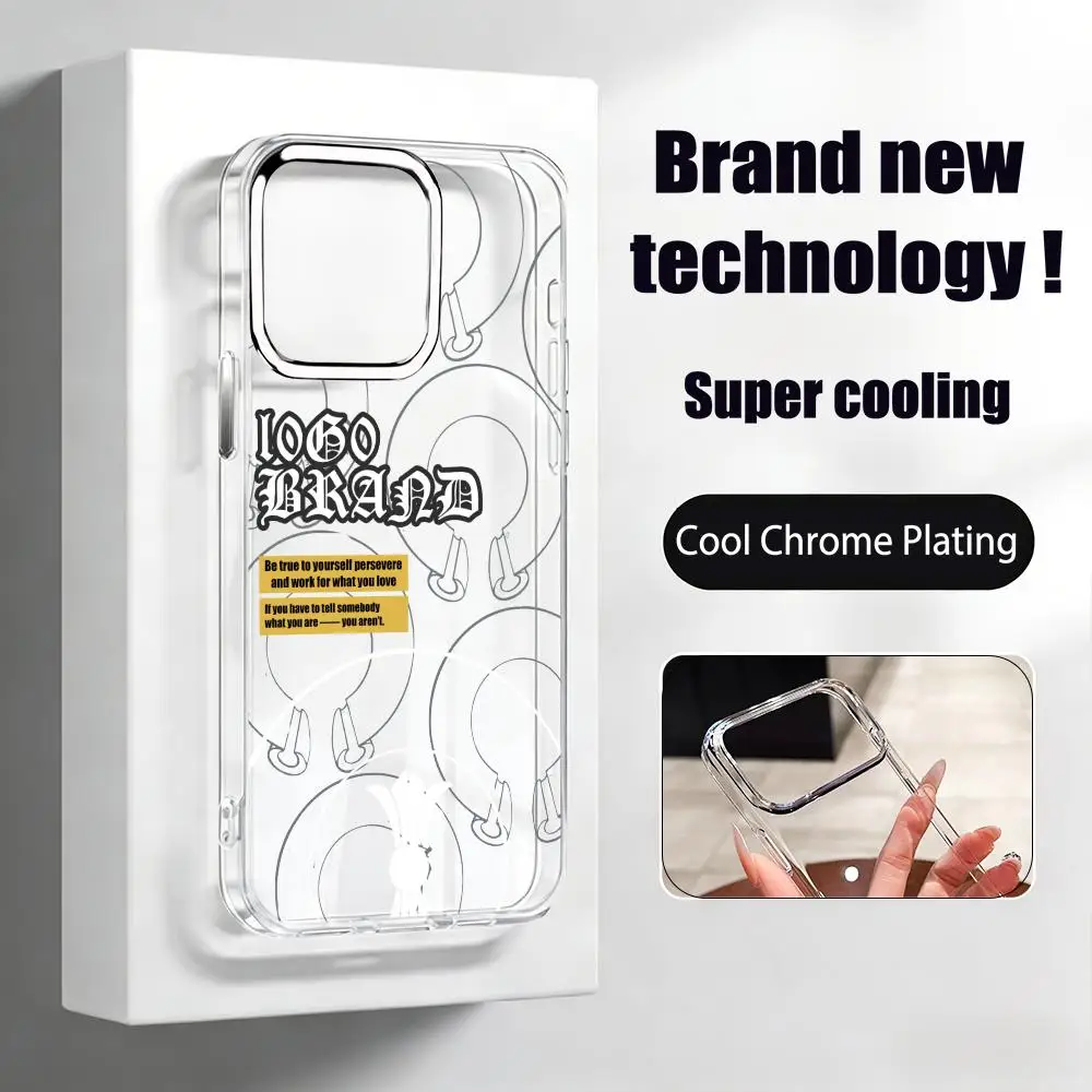 Phone Case For iPhone17 air 16 15 14 13 12 11 Pro Max Plus C-ChromeS H-HeartS  Chrome Button Camera Ring Transparent Case