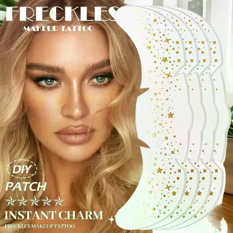 Hot Rose Gold Freckles Temporary Tattoo Stickers Hot Stamping Freckles Makeup Patches Face Makeup - view 4