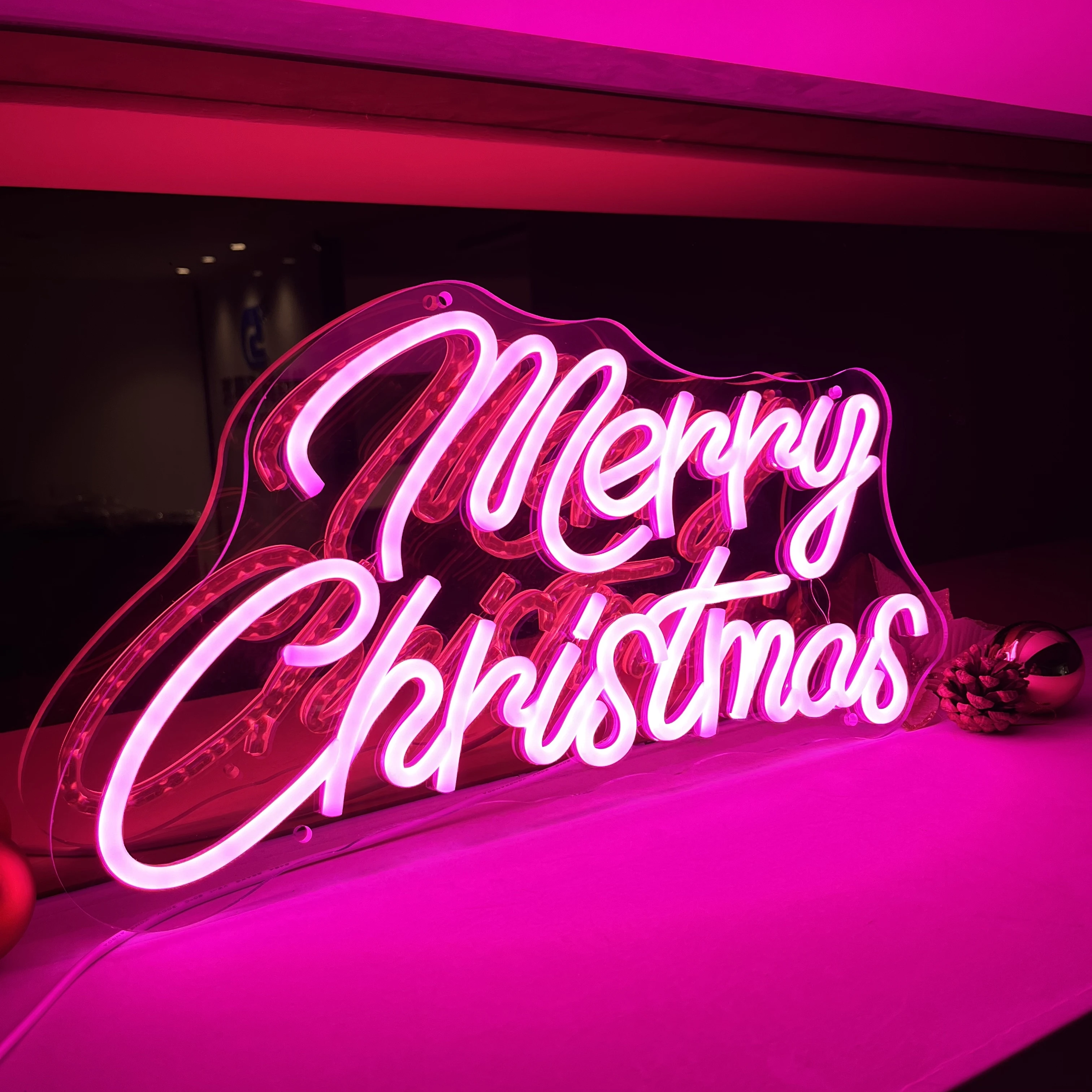 Merry Christmas Neon Sign, grandes luzes LED, Decorações de Natal, Casa, Bar, Sala