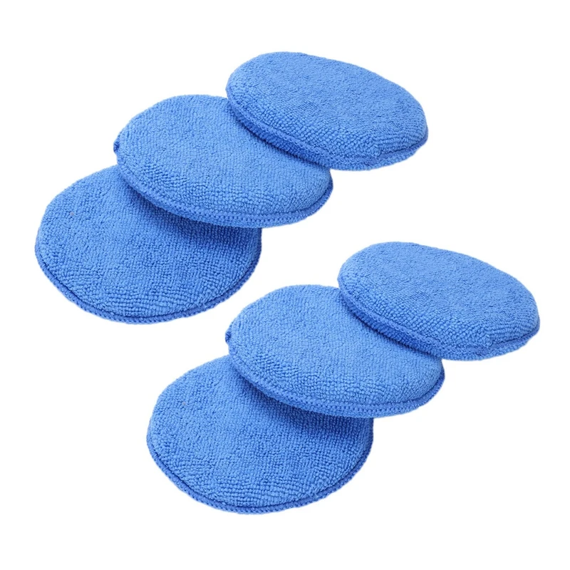 

6 X Microfibre Foam Sponge Polish Wax Applicator Pads Car Home Cleaning