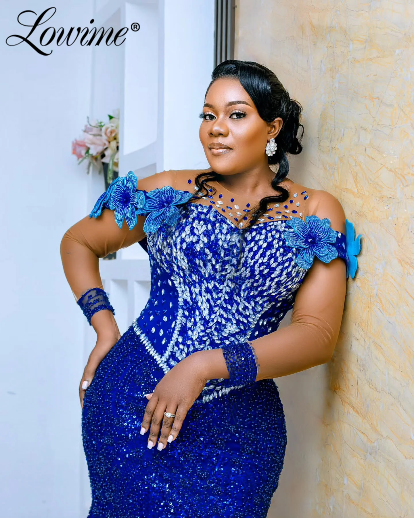 

Элегантные королевские синие платья русалки для выпускного вечера с бисером, черное платье для дня рождения для девочек, африканские вечерние платья больших размеров по индивидуальному заказу 2026