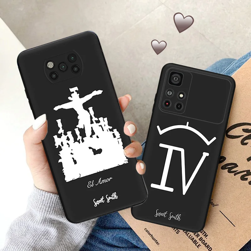 Soft Cases for Xiaomi Mi Poco X4 Pro F3 F4 GT F5 X3 X5 5G M4 M3 M5S C51 C50 C40 M5 Letters Horse Knight Black Phone Case Cover