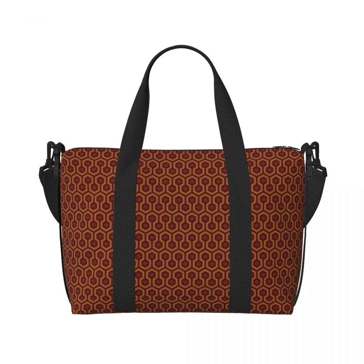 Custom Large Redrum Shining Overlook Carpet Tote Bag for Women Mid Century Geometric Shopping Shoulder Gym Beach Travel Bag