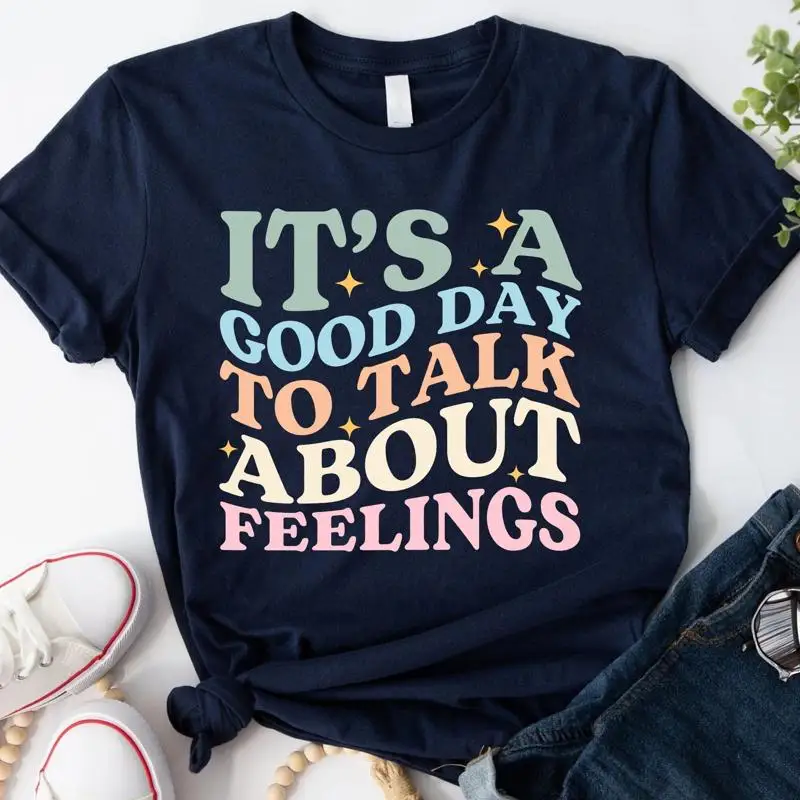 

It's A Good Day To Talk About Feelings T Shirt Retro Mental Health Guidance Counselor SweaT Social Worker School Therapist