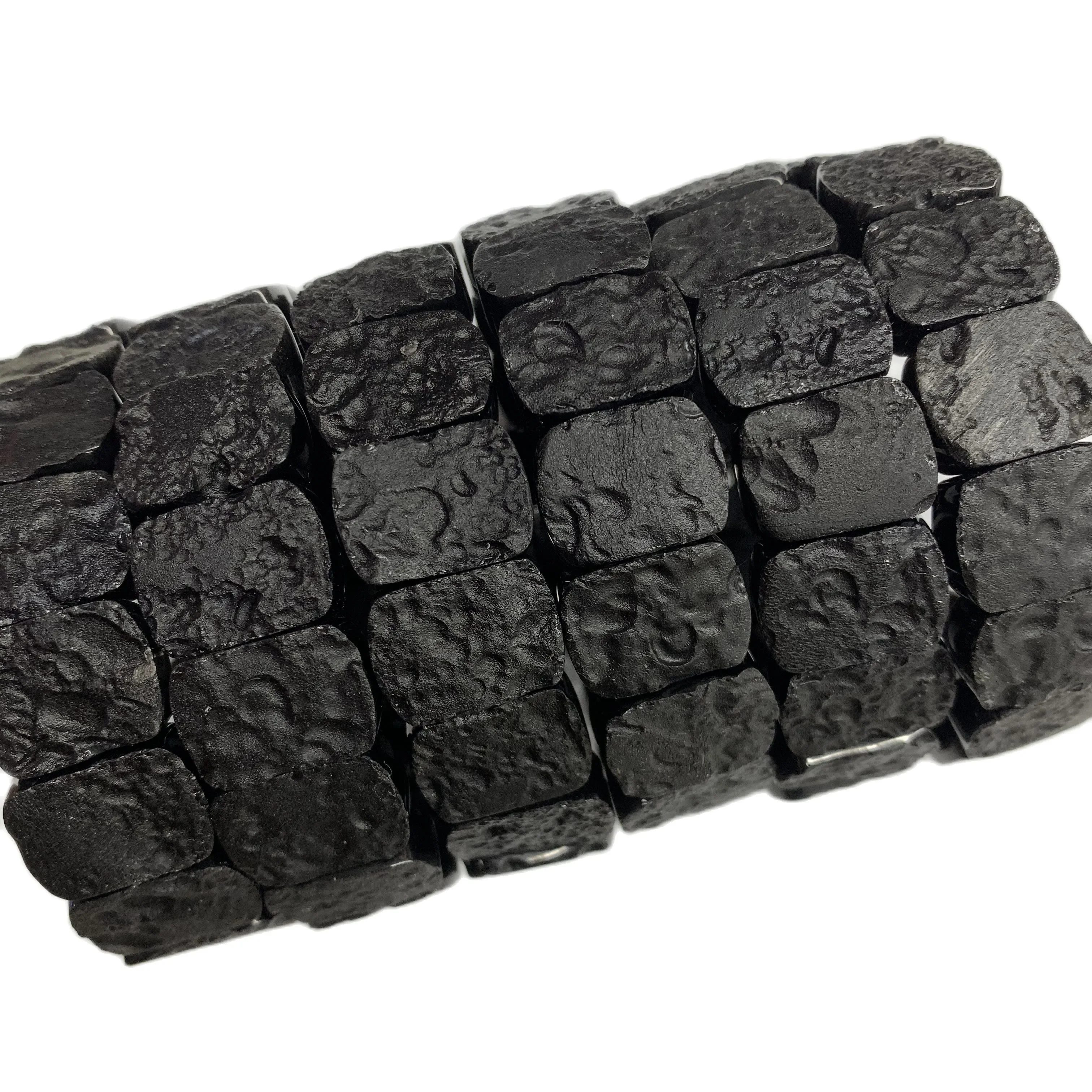 Wholesale Natural Black Lava  Volcanic Loose Bracelet Natural Stone Meteorite Black Tektite Specimen for Women Man for Gift