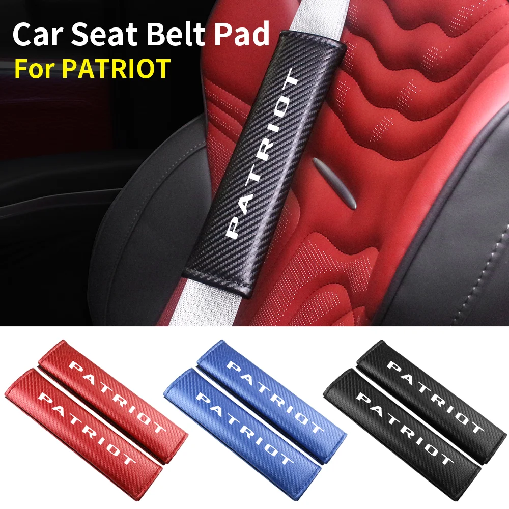 

Carbon Fiber Car Safety Belt Cover Adjustable Seat Belt Cover Shoulder Strap Covers Padding Pad For Jeep PATRIOT Accessories