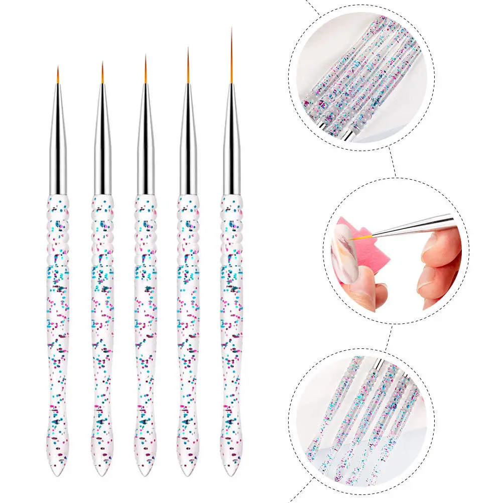 5Pcs Nail Art Painting Tool High Quality Acrylic Material Comfort Grip Delicate Appearance for Manicure DIY Nail Beauty