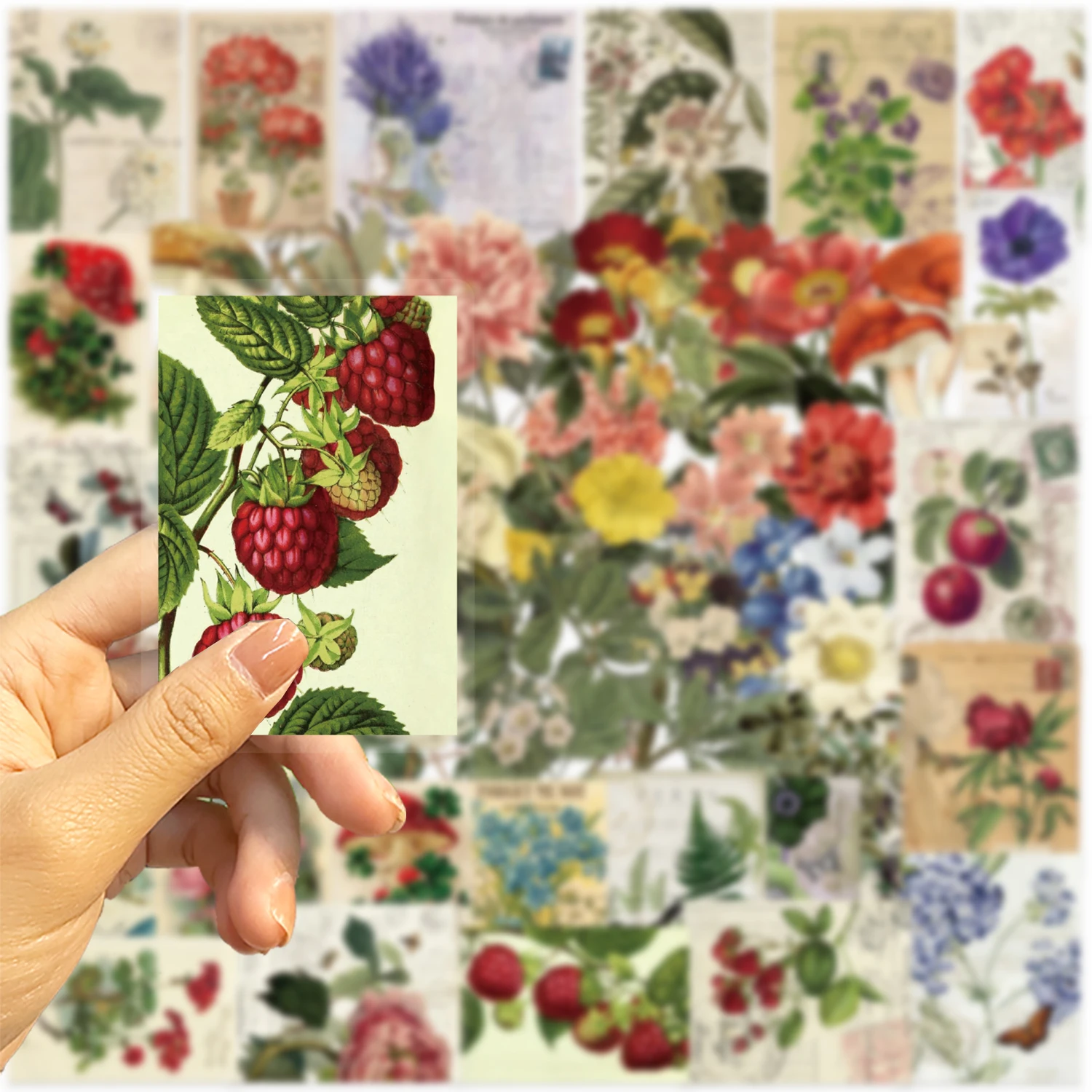 200 Uds. Pegatina de flores y hojas de plantas verdes, pegatinas de regalo estéticas transparentes para mascotas para teléfono, álbum de recortes, maleta de guitarra