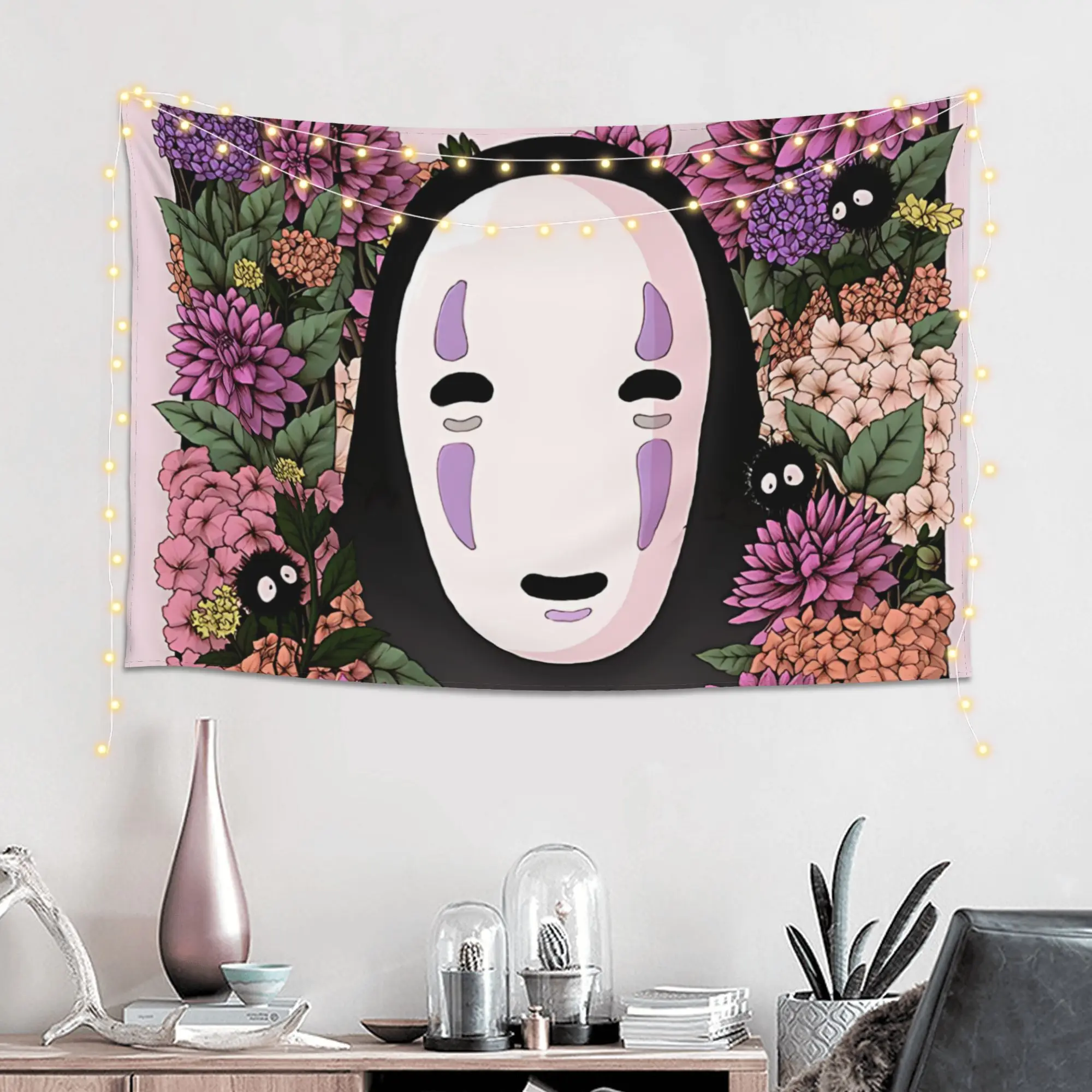 Cutecore Anime Spirited Aways Tapestry Bedroom Decoration  Wall Hanging Blanket Tapestry Cool Stuff For Room