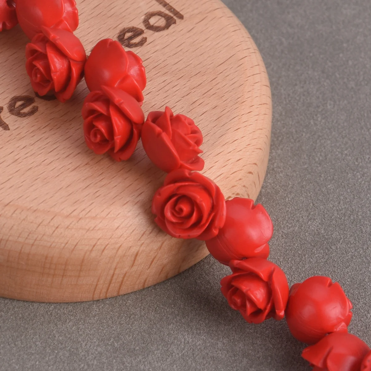 10PCS Red Flower 10mm 12mm 15mm Side Hole Artificial Coral Loose Beads For Jewelry Making DIY Crafts Findings