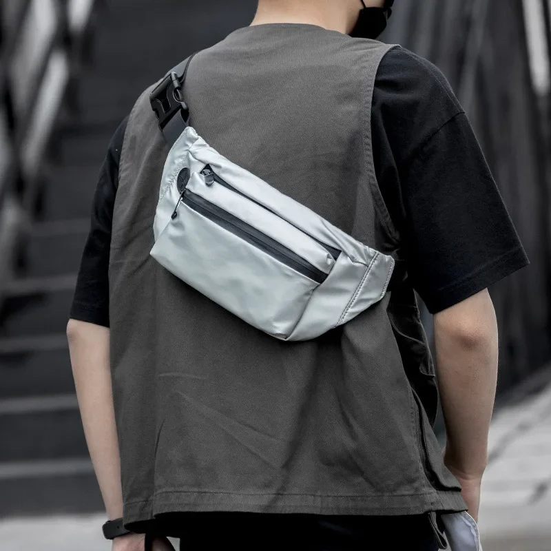 One shoulder crossbody bag, trendy travel bag, zipper waterproof men's chest bag