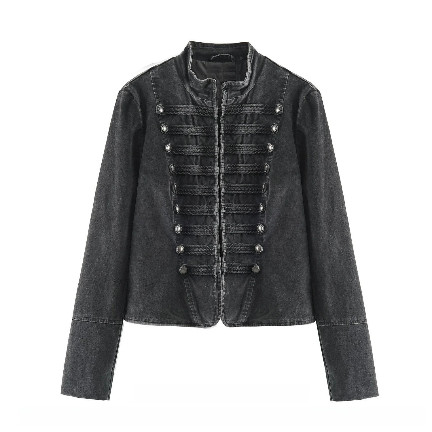 Elegant Velvet Women's Jacket Autumn 2026 New Arrival Long Sleeve Stand Collar Knot Decorated Coat Stylish Short Outerwear
