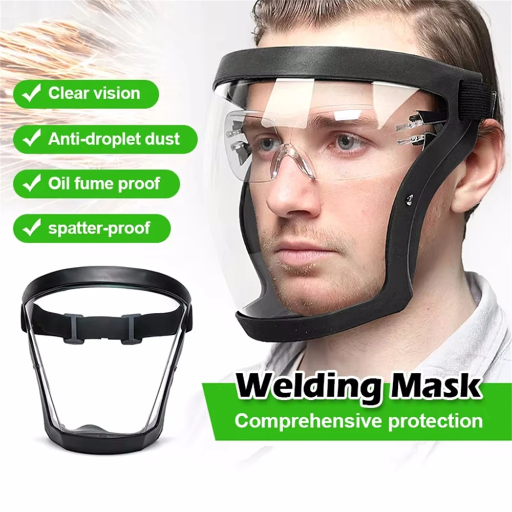 

Full Face Shield Mask Transparent Head Eye Safety Protective Cover Glasses Screen Visors Dust WindProof Anti-Fog Kitchen Tools