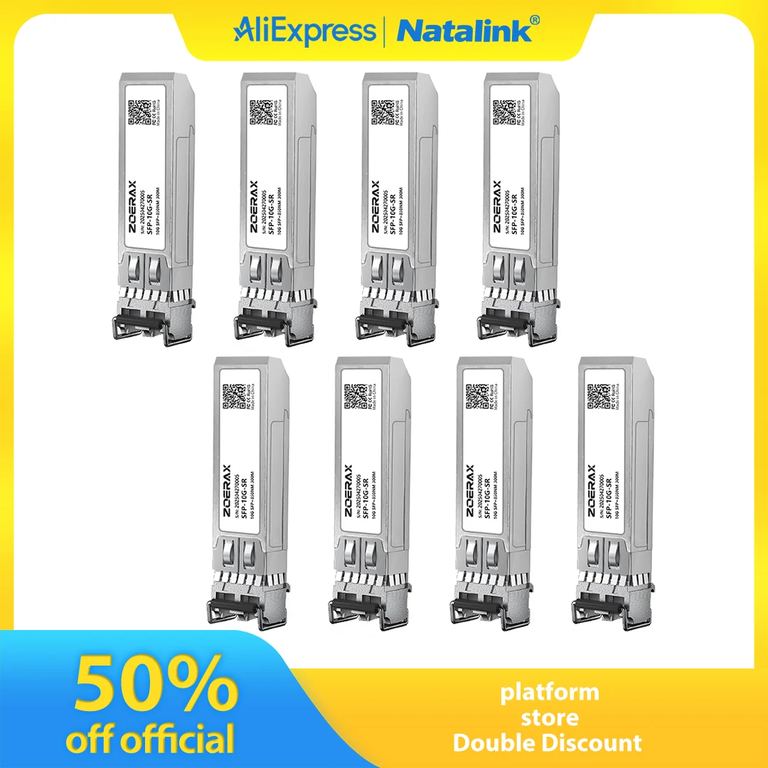 Natalink 10G SFP+ SR Ethernet Transceiver LC 850nm Multimode Duplex Optical Module Cisco, Ubiquiti,Netgear,Fortinet, Mikrotik