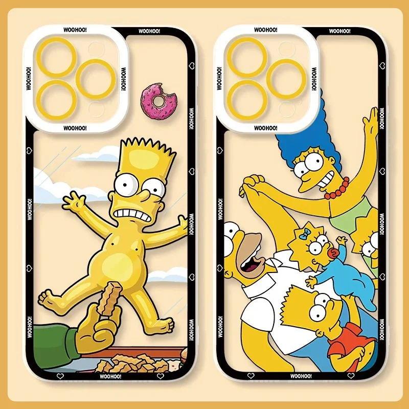 Disney Homer Simpsons Case For iPhone 16 Pro Max 15 14 Plus 13 12 11 Pro XR XS X 8 7 SE 2020 Shockproof Soft Silicone Back Funda