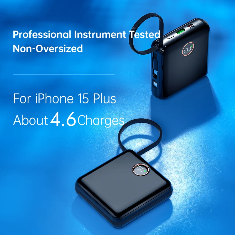 For IPhone15 14 13Pro Xiaomi 20000mAh Power Bank Built-in Cables 22.5W Fast Charging Powerbank Portable Battery Charger