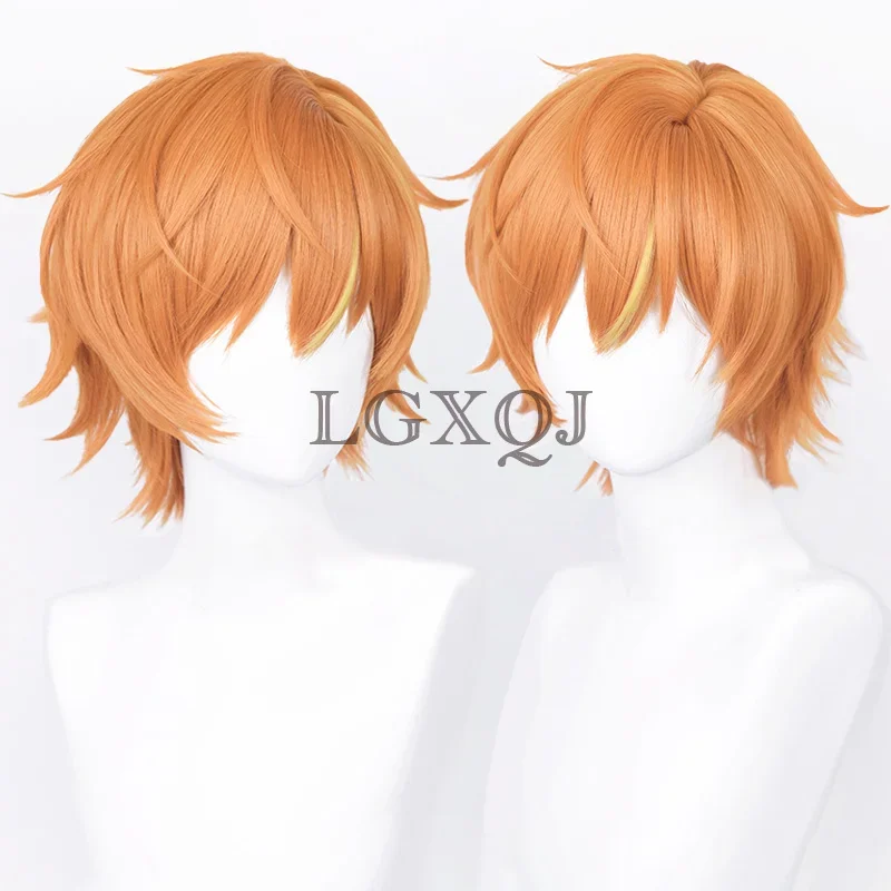 Auf Lager 30 cm Akito Shinonome Akito Perücke Projekt Sekai Bunte Bühne Cosplay Orange Perücke Anime Cosplay Perücken Hitzebeständige haar