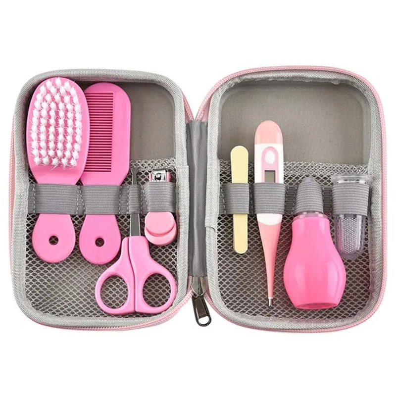 

8pcs deluxe baby nail cutter Infant health care kit Baby Grooming Kits baby nail clippers set