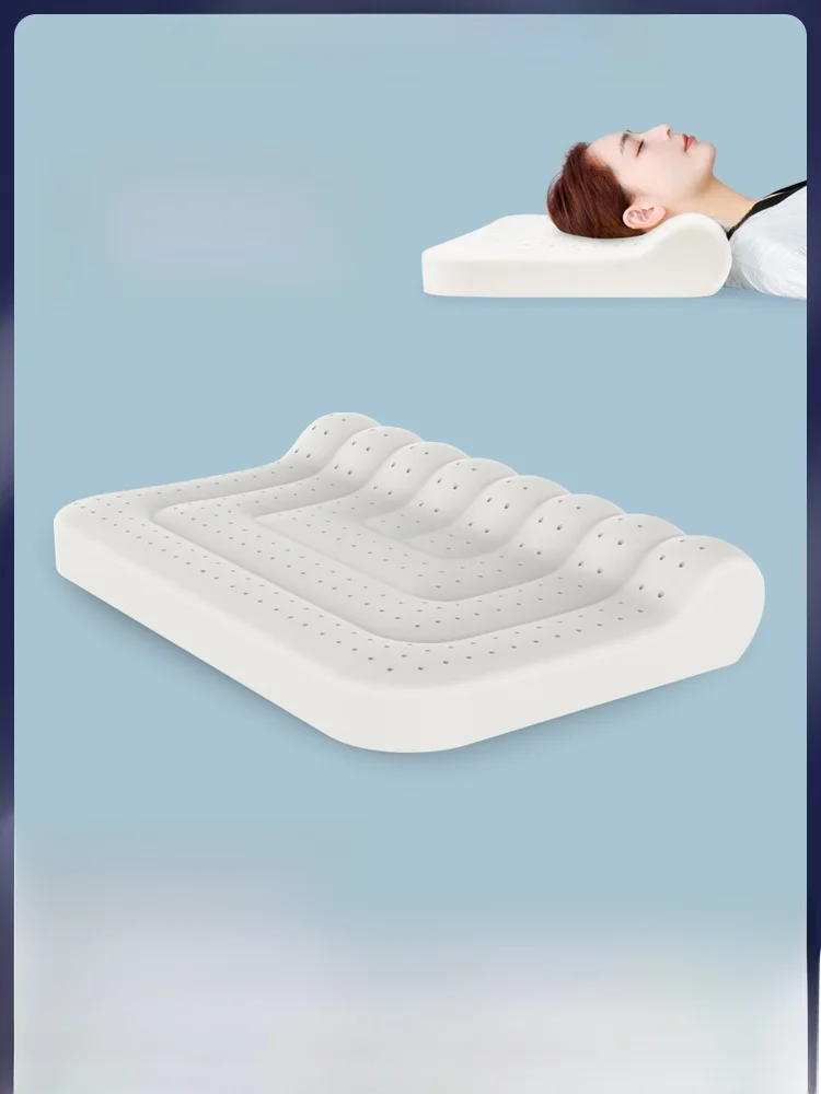 

Natural Latex Neck Support Pillow for Sleeping Spinal Lumbar Rubber High And Low Adult Latex Pillow Non-Adjustable Height