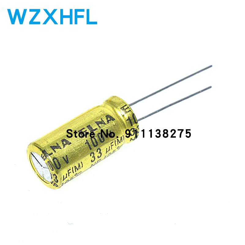 

10pcs 33uF 100V ELUM NP 8x12mm 100V33uF audio high and medium frequency division electrodeless NP electrolytic capacitor