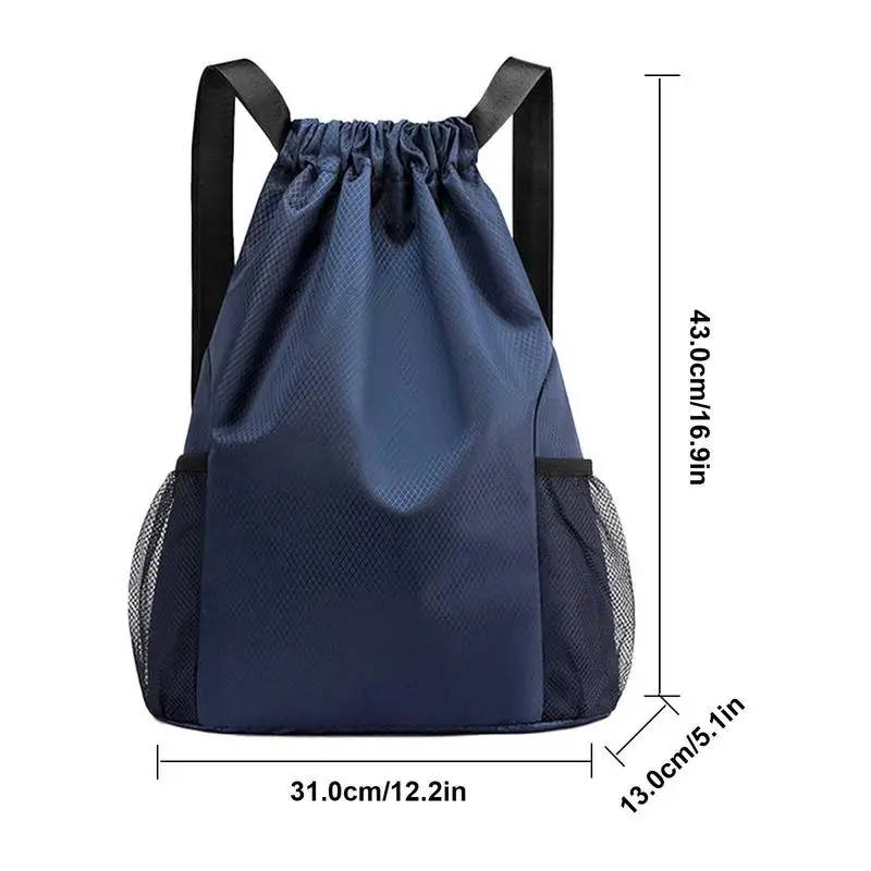 Mochila deportiva con cordón para hombre y mujer, bolsa de baloncesto de gran capacidad para gimnasio, natación y playa