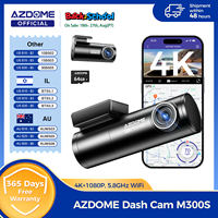 AZDOME Dash Cam M300S 4K+1080P Dual Dash Car Camera Built-in 5.8GHz WiFi GPS Car DVR 24H Parking Mode Night Vision Black Box