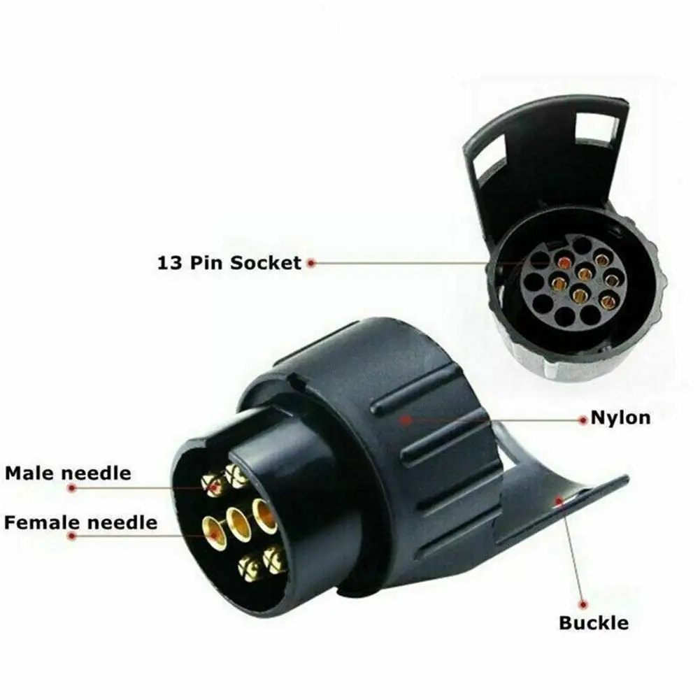 European 12v 7 Pin To 13 Pin Plug Mini Adapter Trailer Rv To Connector Plug Socket Towing Conversion 13 7 Towbar Trail S6b7